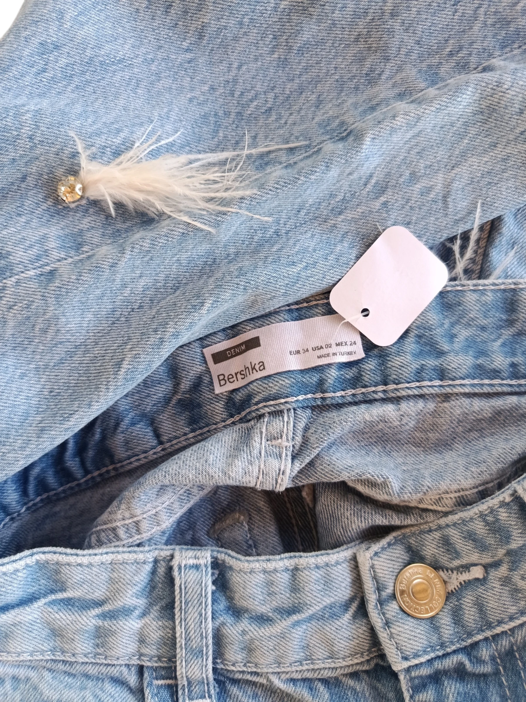 Jean Bershka met pennen en strass details – MOM Fit A0246 – photo 3